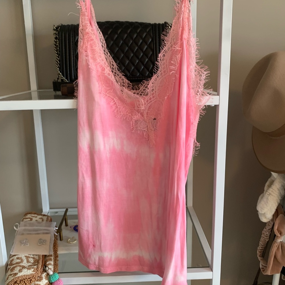 Tie dye eyelet tank
